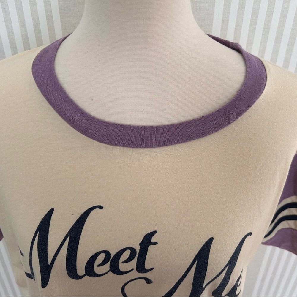 Taylor Swift Meet Me At Midnight Lavender Haze Cream & Purple Ringer Tee - Picture 5 of 9